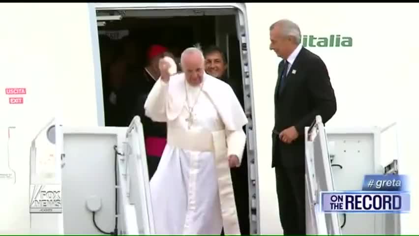 tonight on the record the pope touches down in America pope Francis kicking off his historic six day tour we