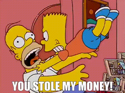 YARN | You stole my money! | The Simpsons (1989) - S14E11 Comedy | Video clips by quotes | 9dd212e1 | 紗