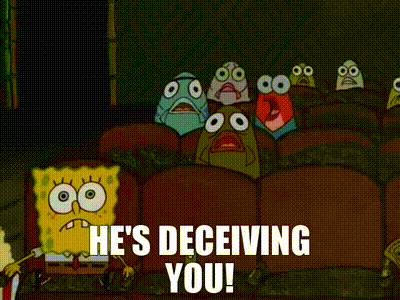 YARN | He's deceiving you! | SpongeBob SquarePants (1999) - S01E10 F.U.N. |  Video gifs by quotes | a7528767 | 紗
