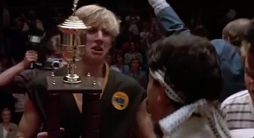 - You're all right, LaRusso. - Thanks a lot.
