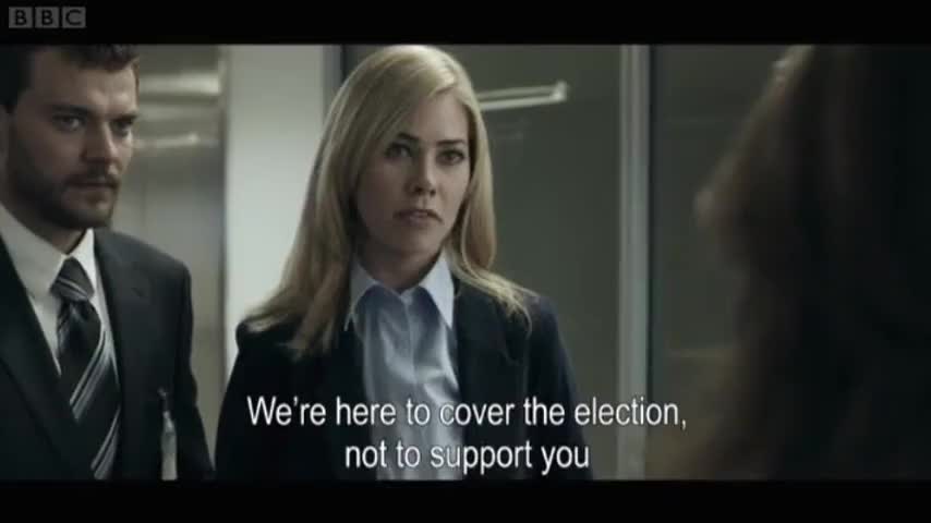 Clip image for 'We're here to cover the election, not to support you.