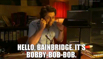 YARN, Hello, Bainbridge. It's Bobby-bob-bob., The Mighty Boosh: Jungle  S01E05, Video clips by quotes, b12d29ec