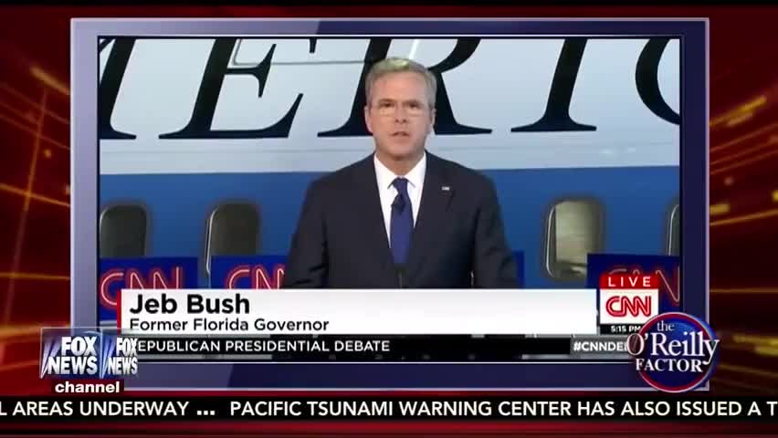 Tonight Jeb Bush pushed back hard. Did rather well I thought held his own.