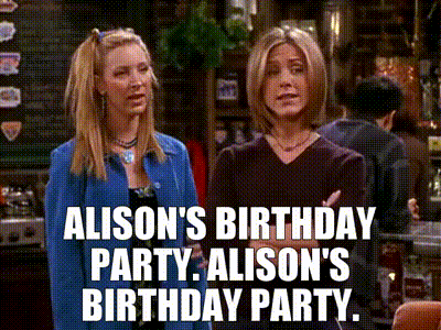YARN, - Alison's birthday party. - Alison's birthday party., Friends  (1994) - S07E07 The One With Ross's Library Book, Video gifs by quotes, b652bb69