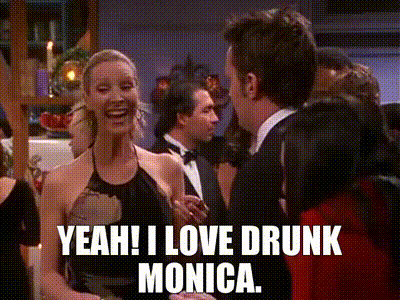 Drunk Monica's birthday FRIENDS scene on Make a GIF