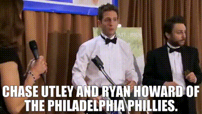 YARN, Chase Utley and Ryan Howard of the Philadelphia Phillies., It's  Always Sunny in Philadelphia (2005) - S06E11 The Gang Gets Stranded in the  Woods, Video gifs by quotes, b87892b2