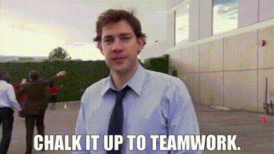 YARN | Chalk it up to teamwork. | The Office (2005) - S05E20 Dream Team |  Video clips by quotes | bd2f7276 | 紗