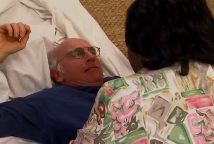 LARRY DAVID! WHAT ARE YOU DOING UP UNDER THIS KLAN SHEET?