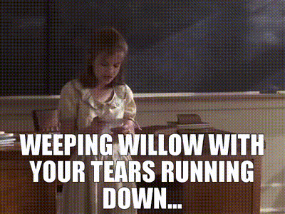 Weeping willow with your tears running down...