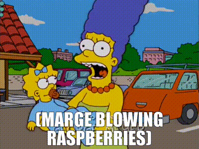 YARN | (MARGE BLOWING RASPBERRIES) | The Simpsons (1989) - S15E13 Comedy |  Video clips by quotes | c1f81c71 | 紗