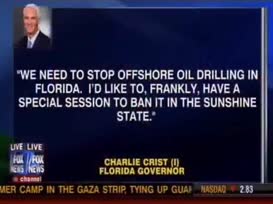 Clip thumbnail for 'need to stop offshore oil drilling in Florida I'd like to frankly have a special session to ban it in the sunshine state well