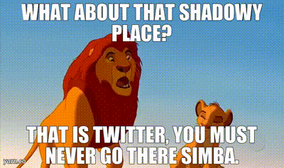 Image of What about that shadowy place? That is Twitter, you must never go there Simba.
