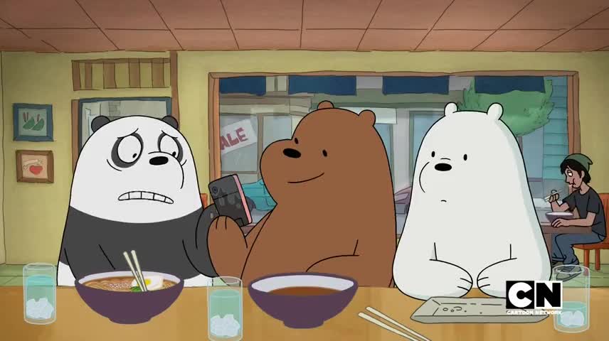 - [Scoffs] Gee, thanks. - Ice Bear wants more takoyaki.