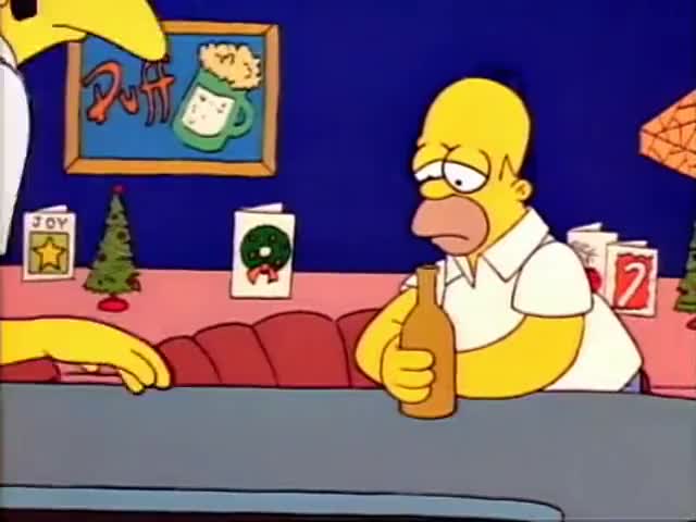 Clip image for 'What's the matter, Homer? Somebody leave a lump of coal in your stocking?