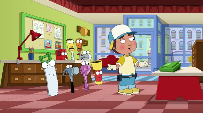 Clip image for 'Hola. Handy Manny's repair shop.