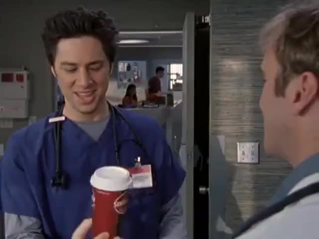 - Thanks. A latte. - That's funny.