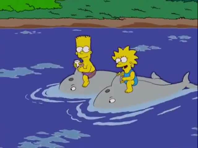 - Mine has a cup holder. - Bart, that's a blowhole.
