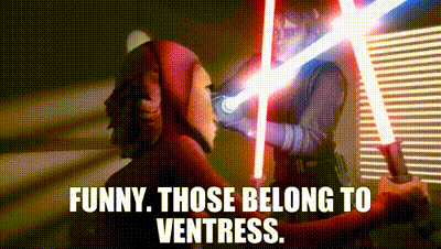 YARN | Funny. Those belong to Ventress. | Star Wars: The Clone Wars (2008)  - S05E20 Adventure | Video gifs by quotes | d75f870c | 紗