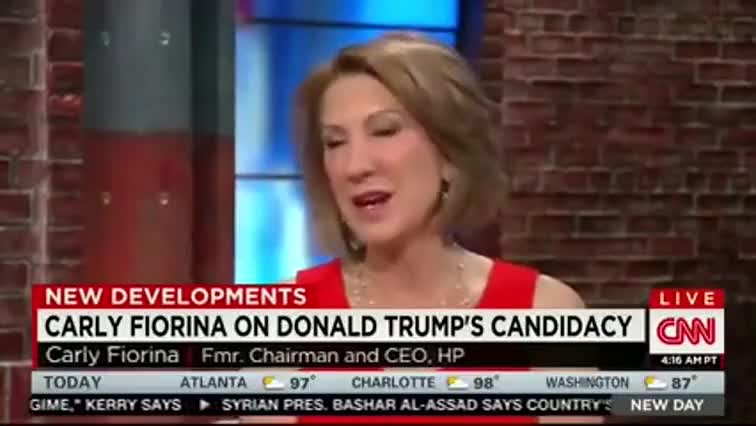 Quiz for What line is next for "Carly's interview with CNN New Day"? screenshot