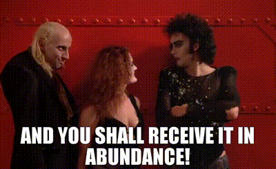 YARN | And you shall receive it in abundance! | The Rocky Horror Picture  Show (1975) | Video gifs by quotes | db5261db | 紗
