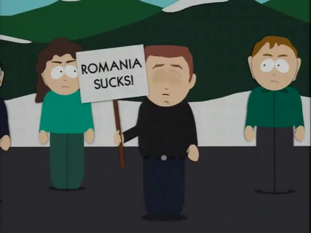 Here we go. Romania sucks! Romania sucks!