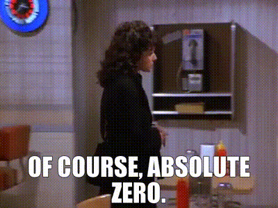 YARN | Of course, absolute zero. | Seinfeld (1993) - S08E09 The Abstinence  | Video gifs by quotes | dd4c1b45 | 紗