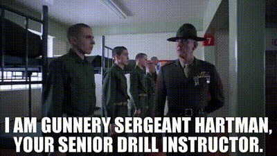 Symmetry Involved In particular YARN | I am Gunnery Sergeant Hartman, your senior drill instructor. | Full  Metal Jacket (1987) | Video clips by quotes | de6f6364 | 紗