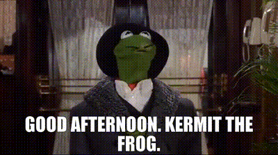 YARN | - Good afternoon. - Kermit the Frog. | The Muppets Take Manhattan  (1984) | Video gifs by quotes | df0cd80d | 紗