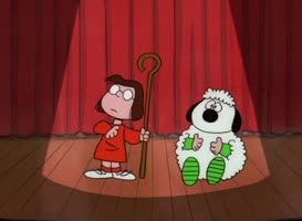 PEPPERMINT PATTY: Woof! Meow! Moo!