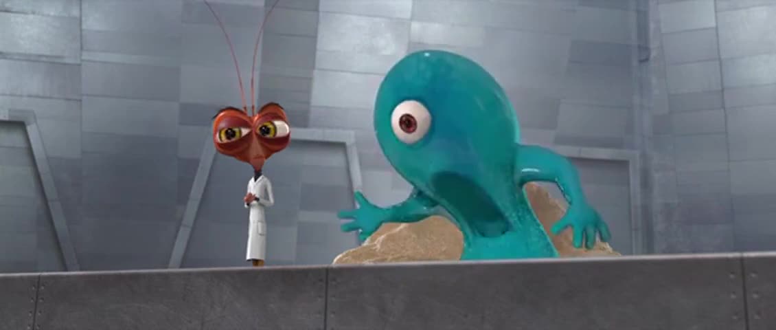 Monsters vs. Aliens (2009) clip with quote I forgot how to breathe! 
