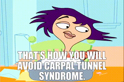 YARN | THAT'S HOW YOU WILL AVOID CARPAL TUNNEL SYNDROME. | Home Movies  (1999) - S02E06 Impressions | Video clips by quotes | ed262f22 | 紗