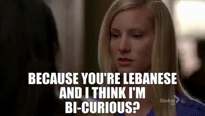 YARN | Because you're Lebanese and I think I'm bi-curious? | Glee (2009) -  S02E18 Drama | Video clips by quotes | f1ab2229 | 紗