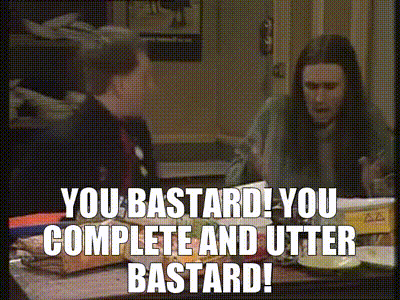 YARN | You bastard! You complete and utter bastard! | The Young Ones (1982)  - S01E01 Demolition | Video gifs by quotes | f35d52ec | 紗