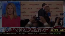 senator Marco Rubio firing up the crowd as he announced his candidacy for president on Monday night he said it's time for a new generation of Republicans to lead the way in America and