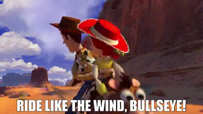 Toy Story 3 (2010) clip with quote Ride like the wind, Bullseye! 