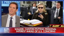 Clip thumbnail for 'Wisconsin governor Scott Walker from Arafat debate saying the focus should be on Hillary Clinton especially in light of the email scandal that's only grown with the latest headlines at a hundred twenty five emails contained redone good